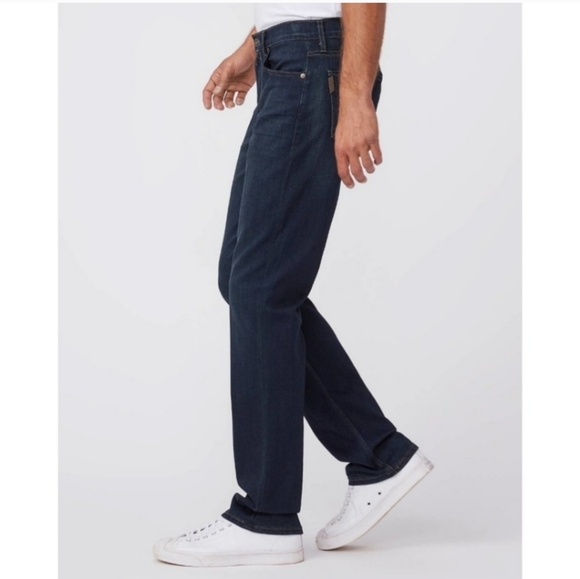 Paige Mens 38 Denim Federal Hobbes Dark Wash Slim Straight Leg 33‎ Inseam